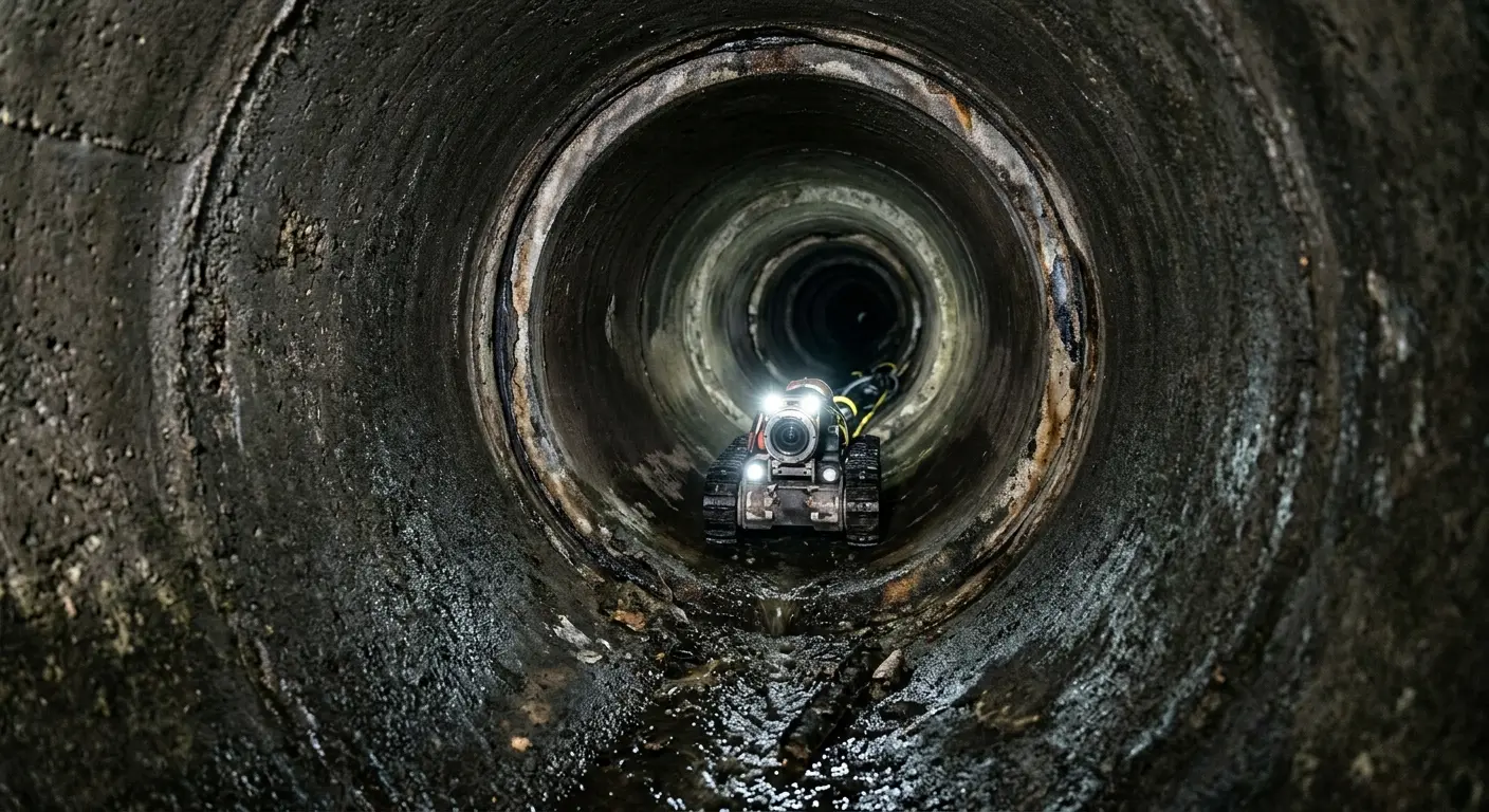 Robotic sewer camera inspecting pipe interior for Drain Snake Service in Fruit Cove